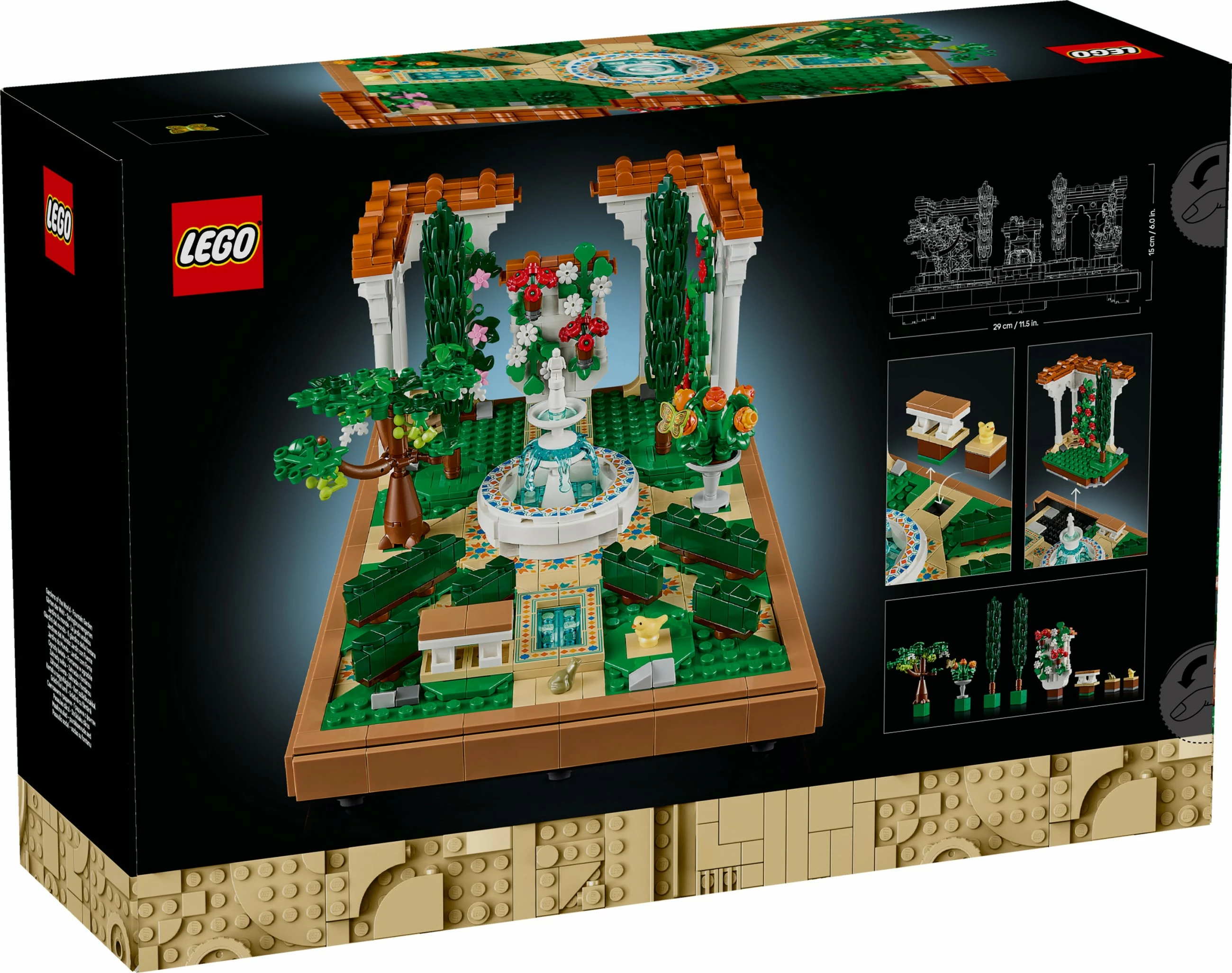 Set gradnja z vrtom z vodnjakom LEGO Icons 10359, 1302 kosi, večbarvno
