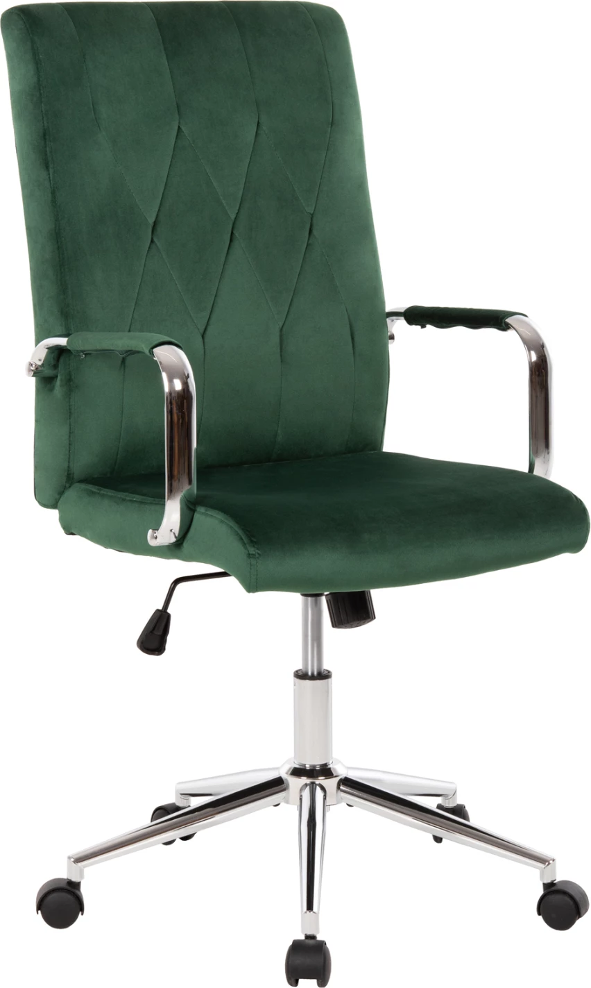 Pisarniški stol JOSEF FH1181.03 iz cipresno zelenega žameta-INOX podnožje 58x61x105-113H cm