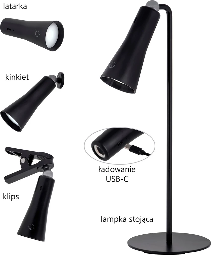 Multifunkcijska svetilka, Activejet AJE-IDA 4IN1, črna