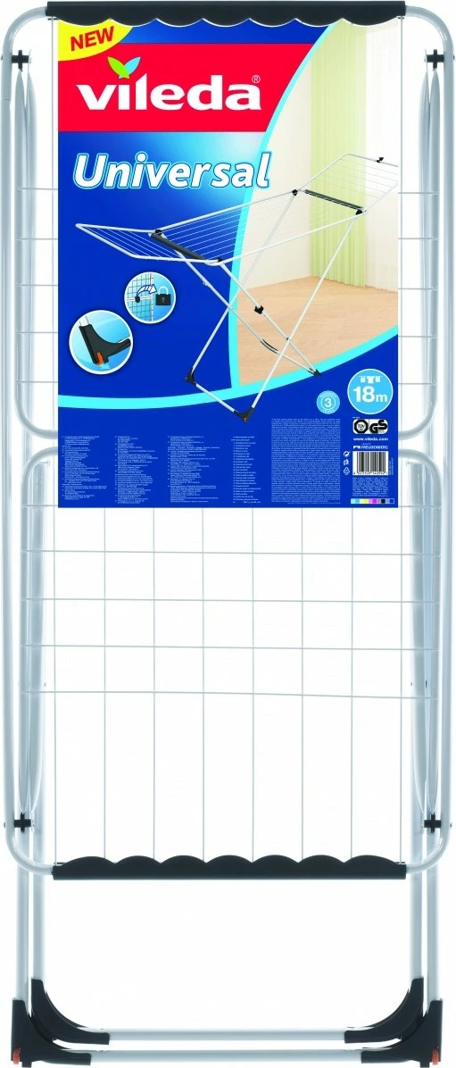 Palogljiva sušilnica za perilo Vileda Suszarka Universal, bela/črna
