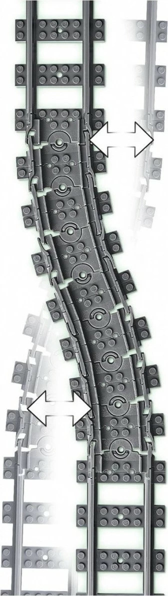 Komplet tirnic za vlak, 20 kosov, plastičen, siv, LEGO City 60205