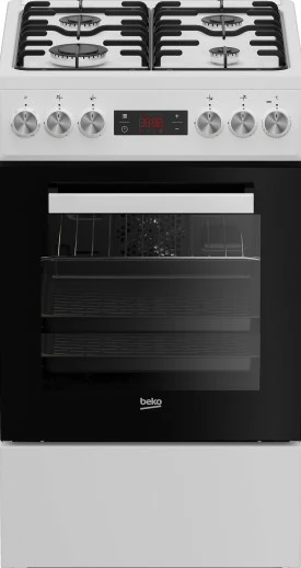 Kombinirani štedilnik na plin in elektriko Beko FSE52323DWD, 55 L, bel