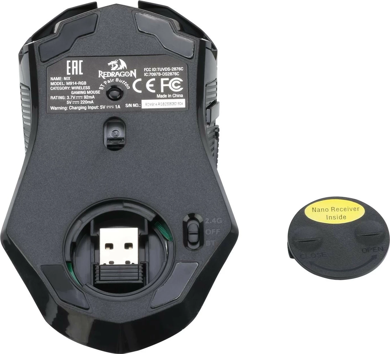 Brezžični miš Redragon M914-RGB NIX, črn