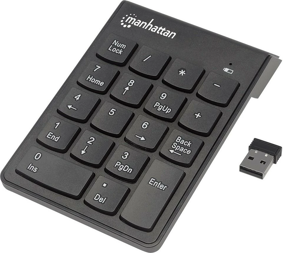 Brezžična numerična tipkovnica Manhattan 178846, 18 tipk, črna