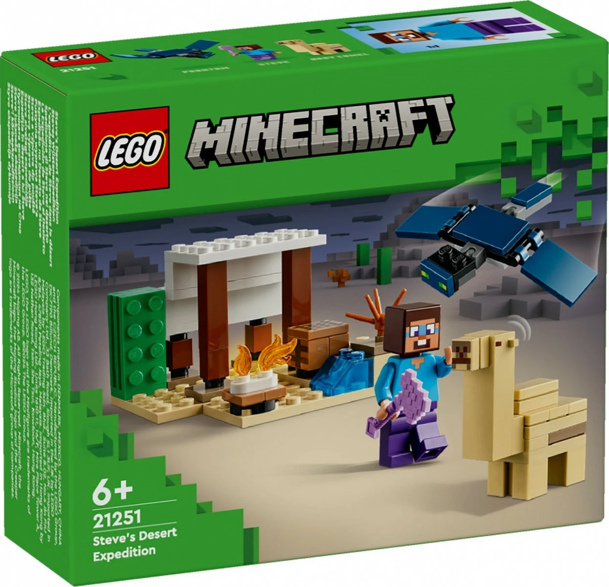 Set za gradnjo LEGO Minecraft Steve’s Desert Expedition 21251, 75 kosov, plastika