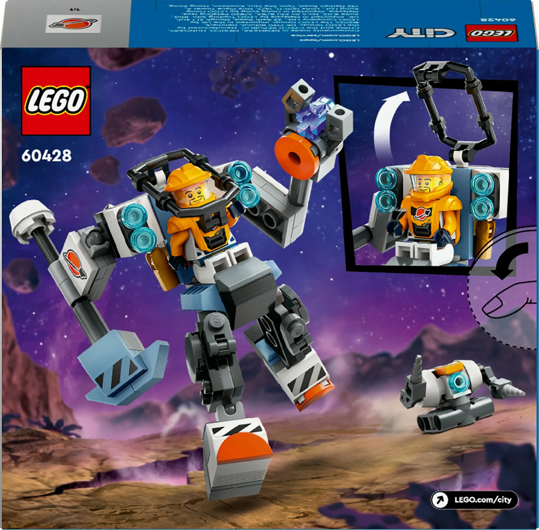 Set gradnje s tematiko vesolja LEGO City 60428 Weltraum-Mech, večbarven