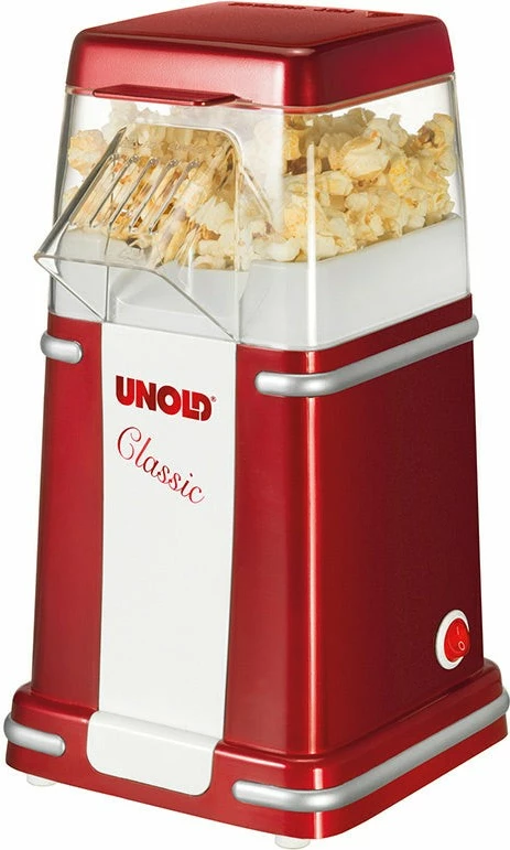 Klasčen aparat za pokovko UNOLD 48525 Popcornmaker Classic, 900 W, rdeče/belo/srebrn