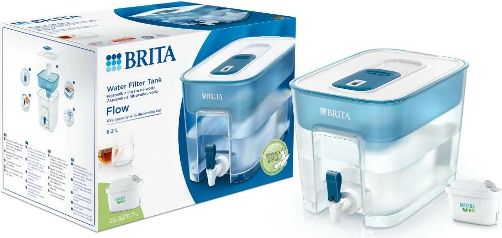 Dispenzer vode z filtrom Brita Flow, 8,2 L, MAXTRA PRO Pure Performance, moder