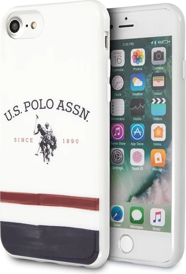Ovitek Pattern Tricolor, U.S. Polo Assn. USHCI8PCSTRB za iPhone 7/8/SE 2020/SE 2022, bel