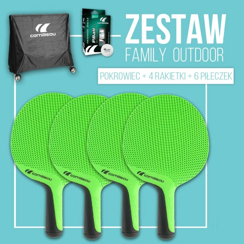 Set raket za namizni tenis CORNILLEAU, zelen