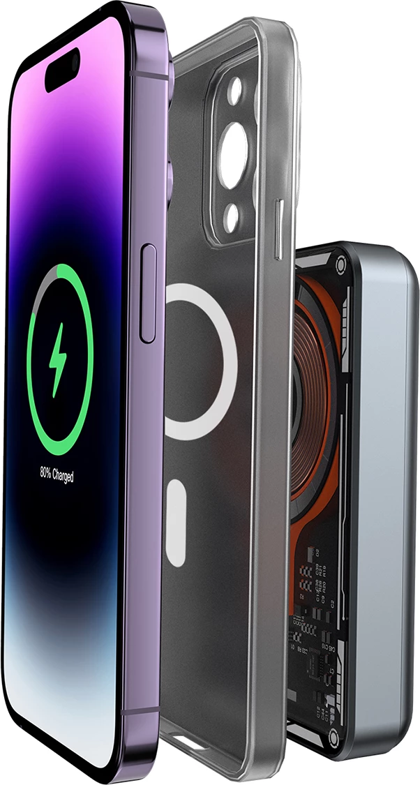 Power bank Dudao TGK1, 10000 mAh, MagSafe brezžično, 20 W, črn