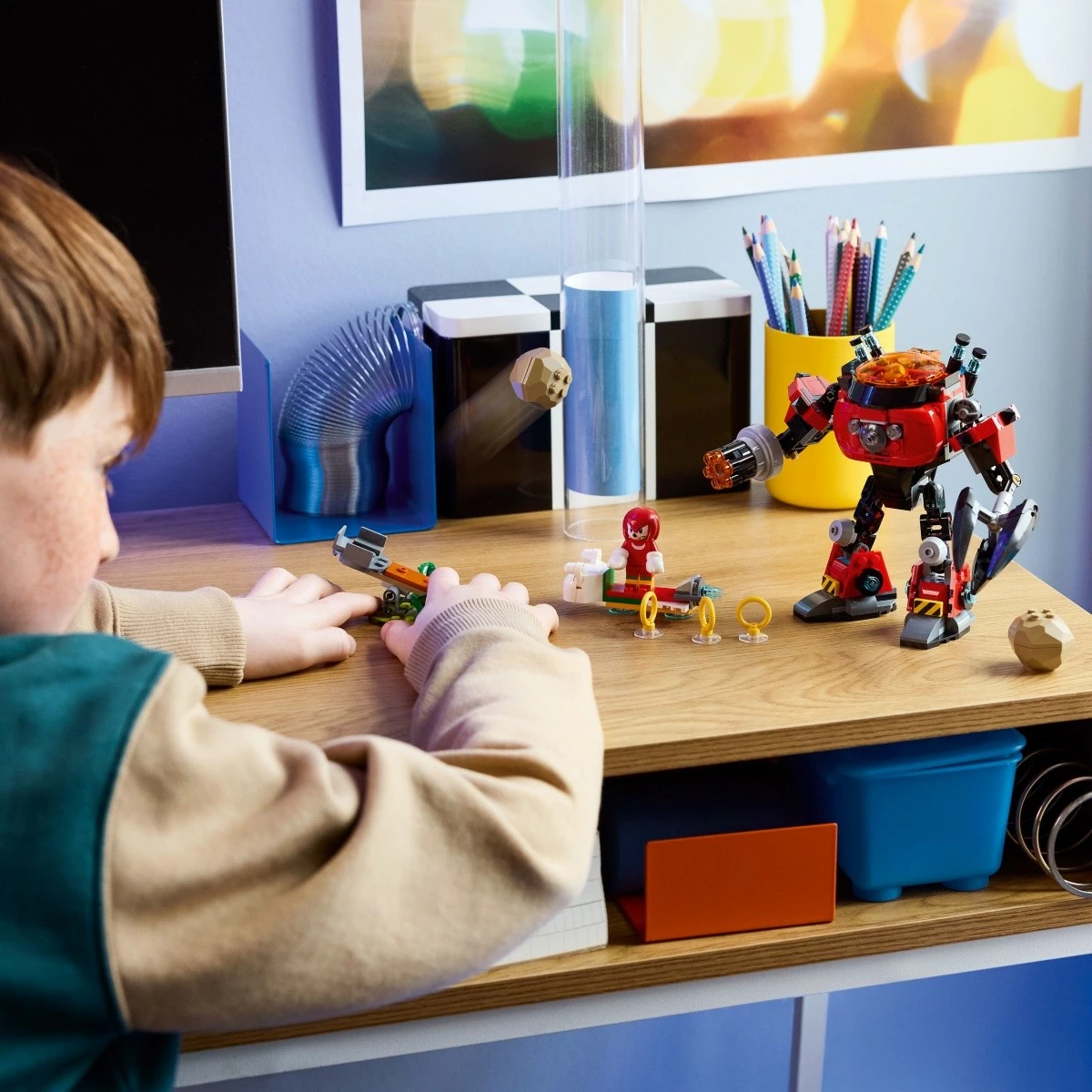 Gradbeni set, Knuckles proti Dr. Eggman v Egg Crusher Mech (350 kosov) - LEGO Sonic the Hedgehog 77005