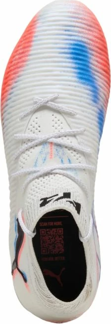 Nogometni čevlji za moške, beli-oranžni Puma Future 8 Ultimate FG M 108581 01