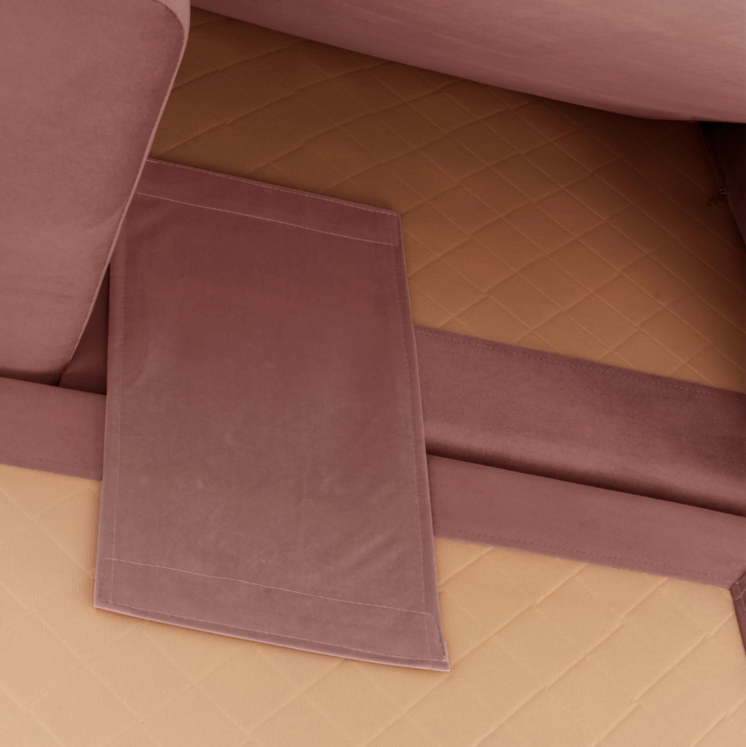 Kotna sedežna garnitura PORTOFINO, prašnato roza, visoke noge, 2 kosa, zamenljiva, tkanina, odporna na madeže in vodo