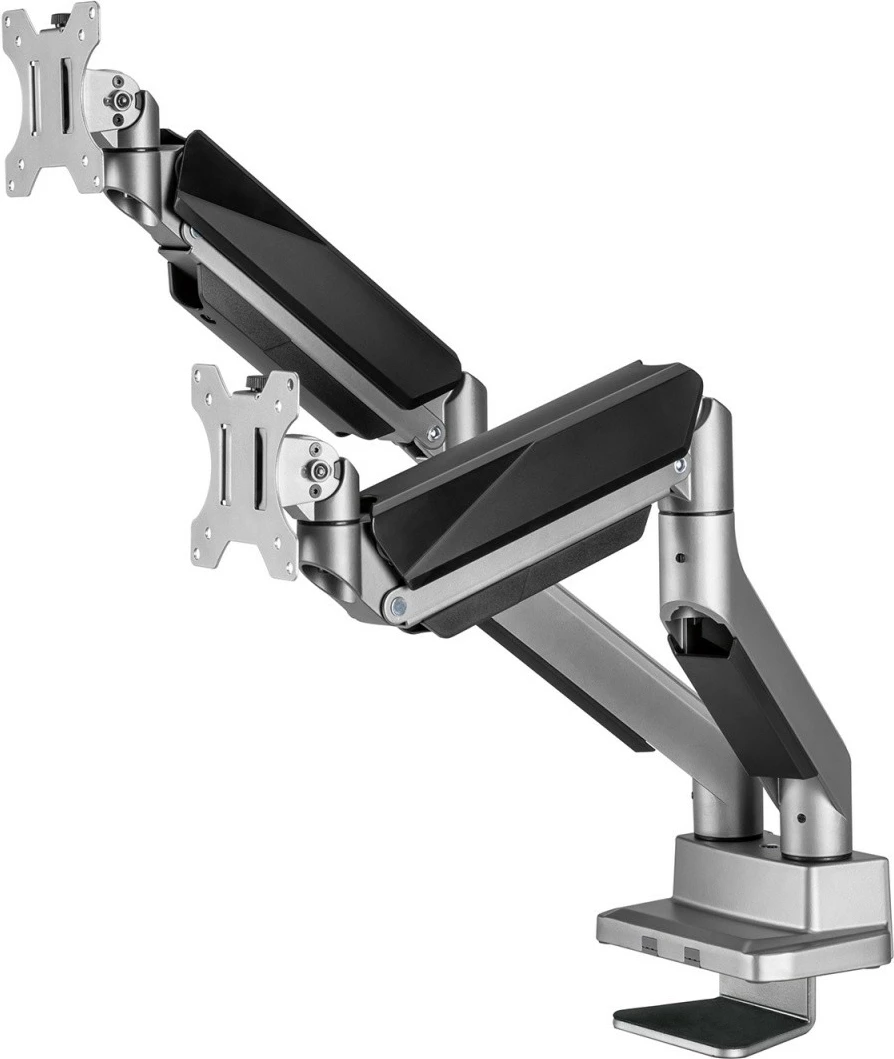 Namizni nosilec za dva monitorja, Maclean Ergo Office ER-446, 17–35", črno/srebrn