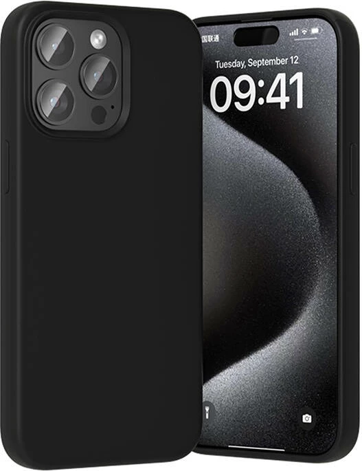 Ovitek za telefon za iPhone 15 Pro, silikon, črn, Vention KUFB0-30