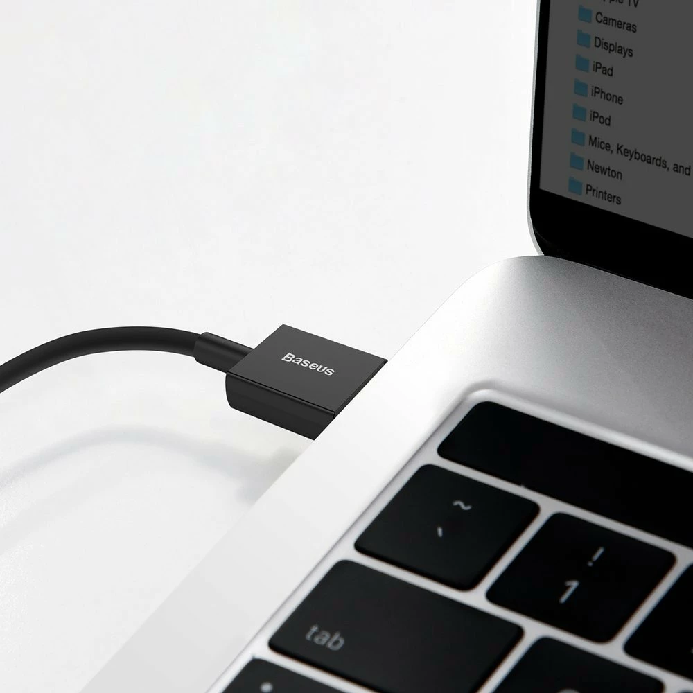 Polnilni in podatkovni kabel Baseus Superior CATYS-01, USB na USB-C, 1 m, 66 W, črn