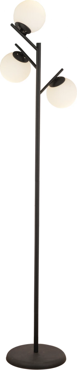 Talna svetilka s 3 lučmi ΗΜ7433.01 črna kovina-bela svetila 30x175H cm