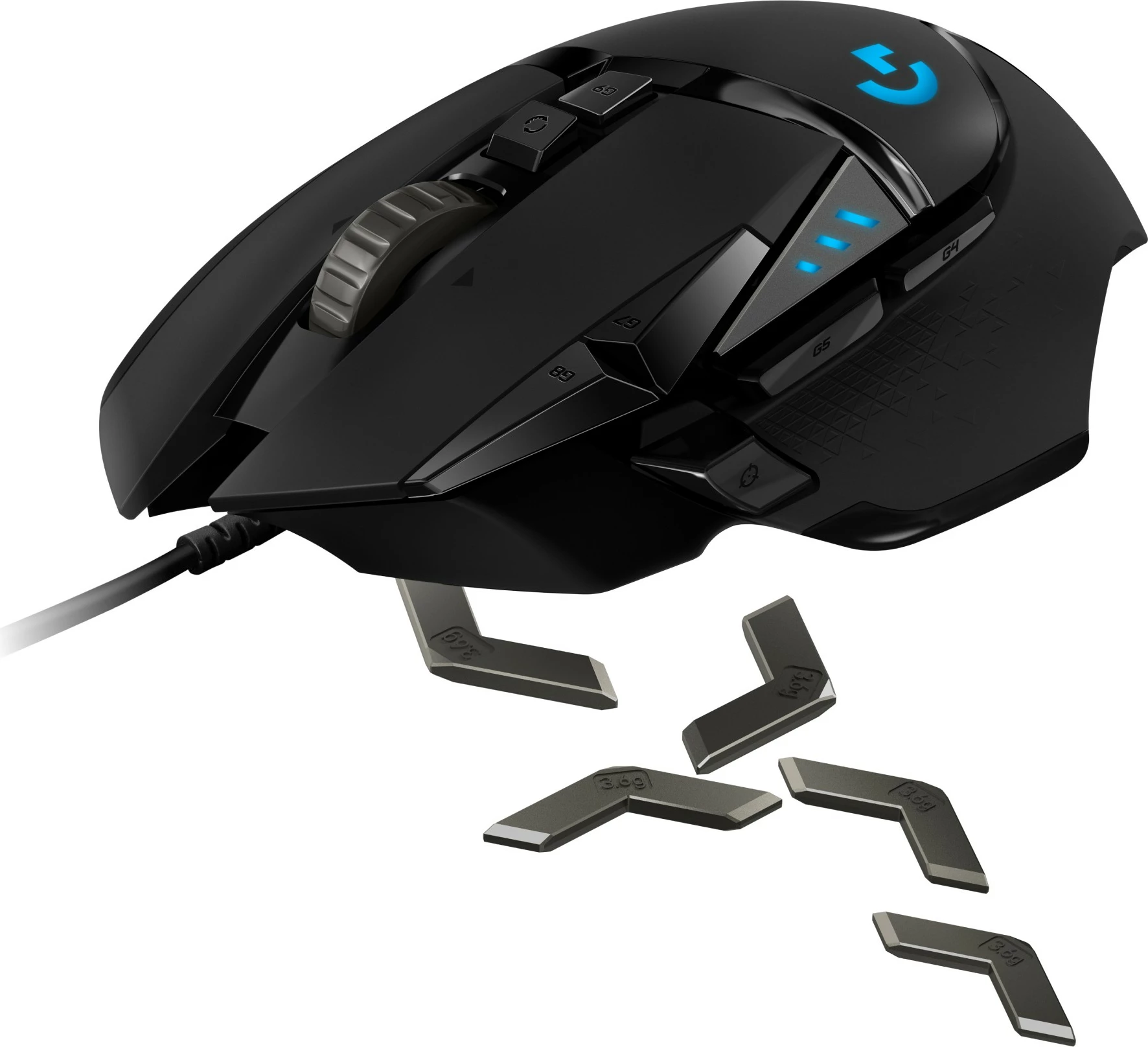 Optični igralni miška Logitech G G502 HERO, USB Type-A, 25.600 DPI, črn