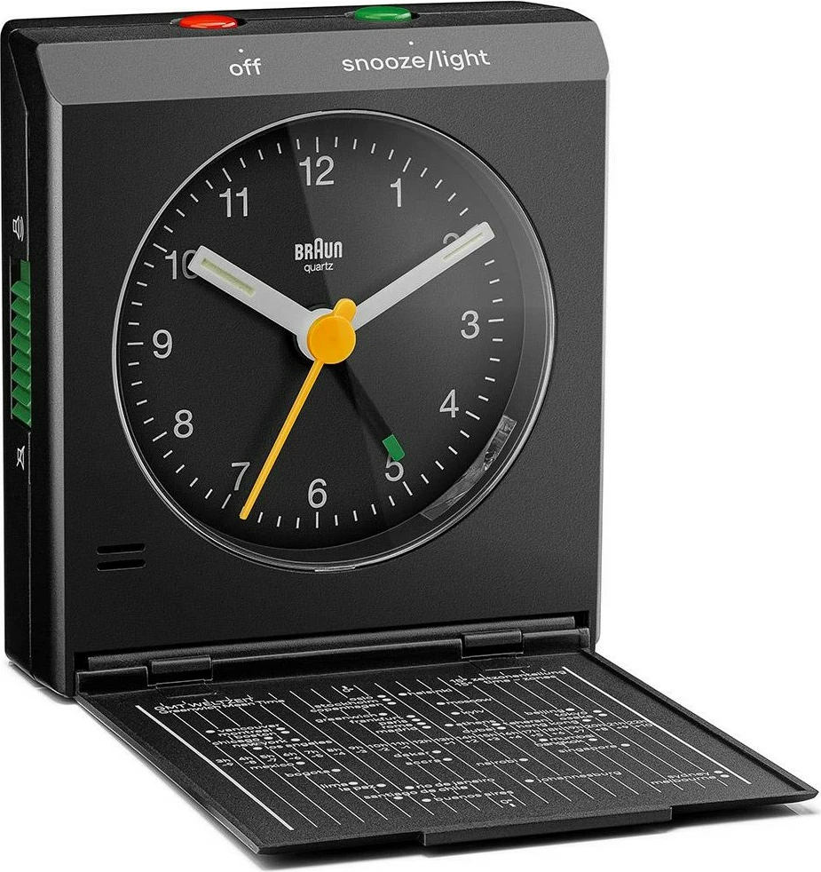 Alarmna ura, Braun BC 05 B, quartz, s funkcijo osvetlitve in dremeža, črna