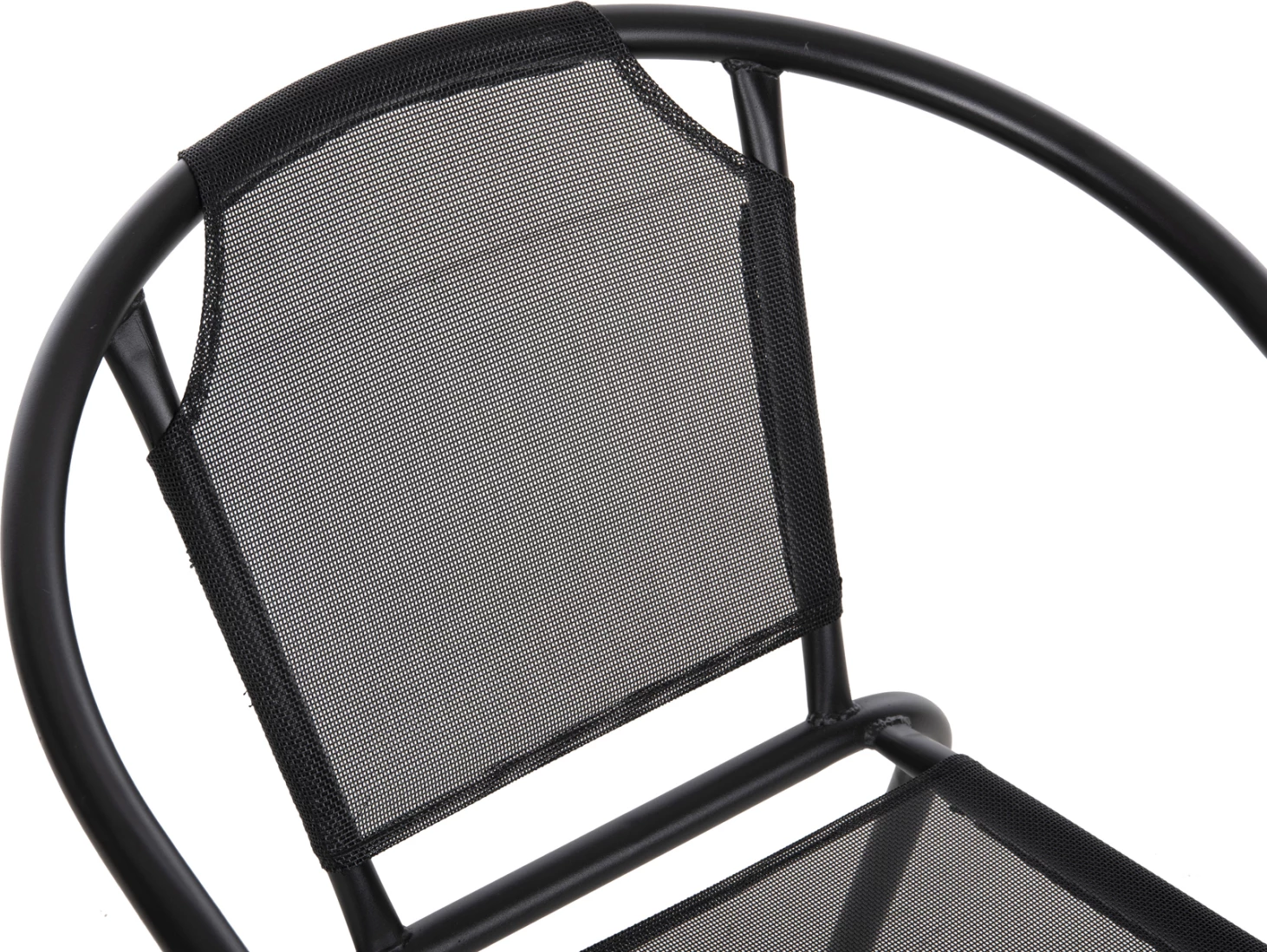 Vrtni naslanjač LEDAN FH5977.03 kovina in tekstilen v črni barvi 55x58x72H cm