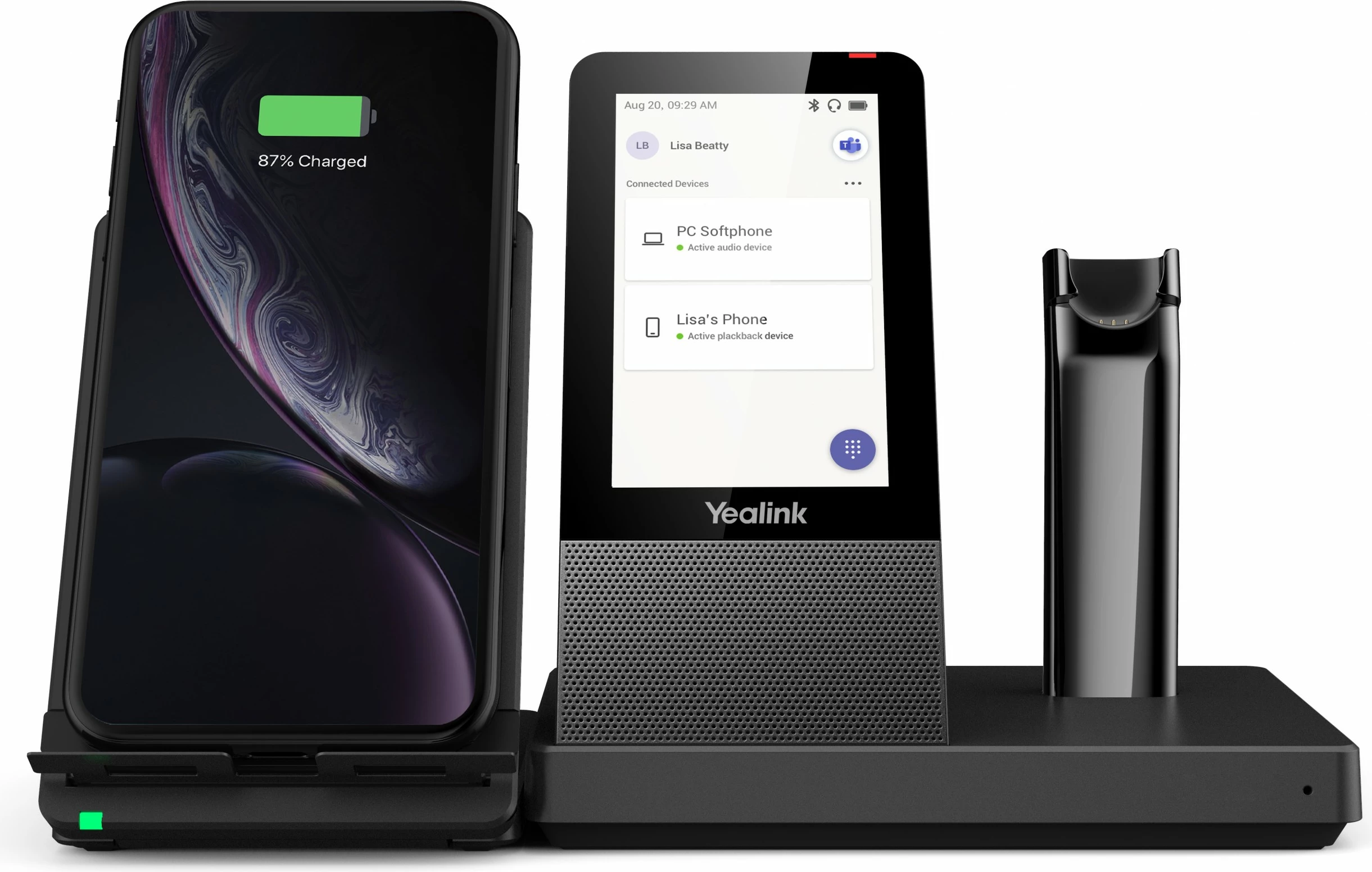 Brezžične slušalke za pisarno/call center Yealink WH67, črne