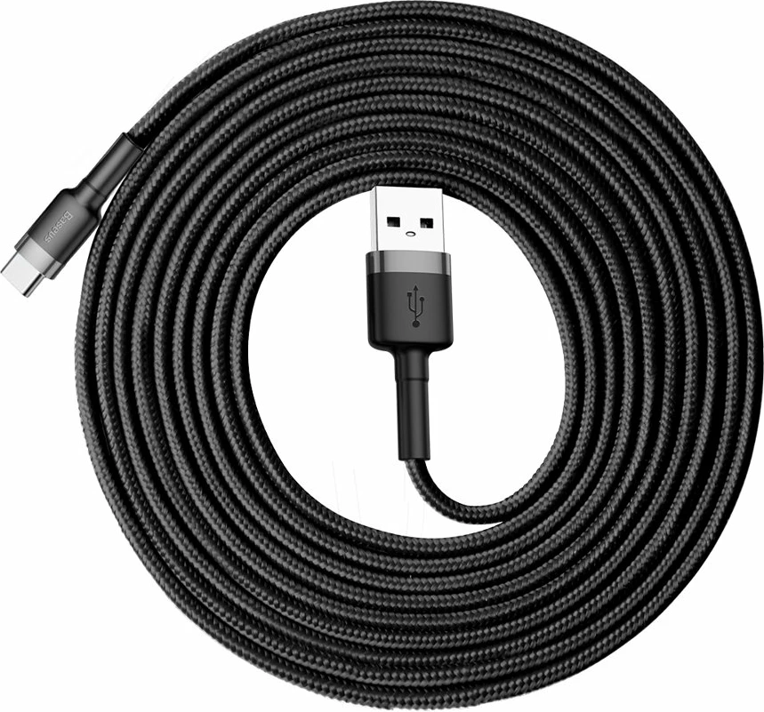 Kabel za polnjenje in prenos podatkov Baseus Cafule USB-A na USB-C, 3 m, sivo/črn