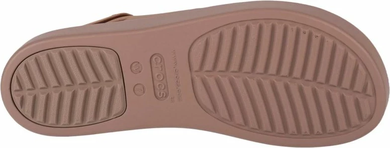 Sandali z nizko peto Crocs Brooklyn za ženske, rjavi