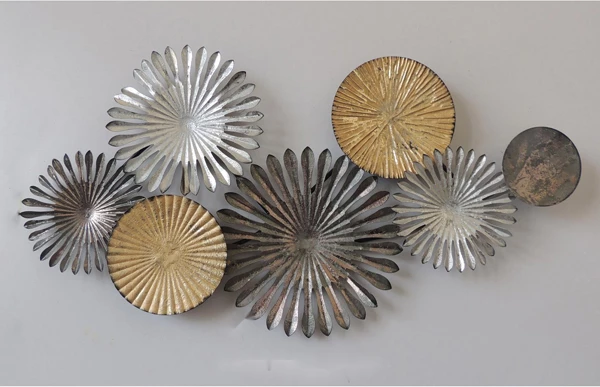 Kovinska stenska dekoracija FH7157 srebrno zlata 88Χ5,5Χ45 cm