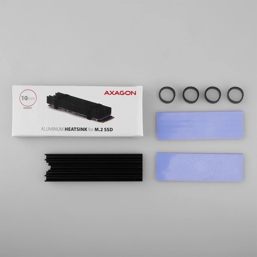Pasivni hladilnik za SSD M.2, AXAGON CLR-M2L10, aluminij, 10 mm, črn Pasivni hladilnik za SSD M.2, AXAGON CLR-M2L10, aluminij, 10 mm, črn