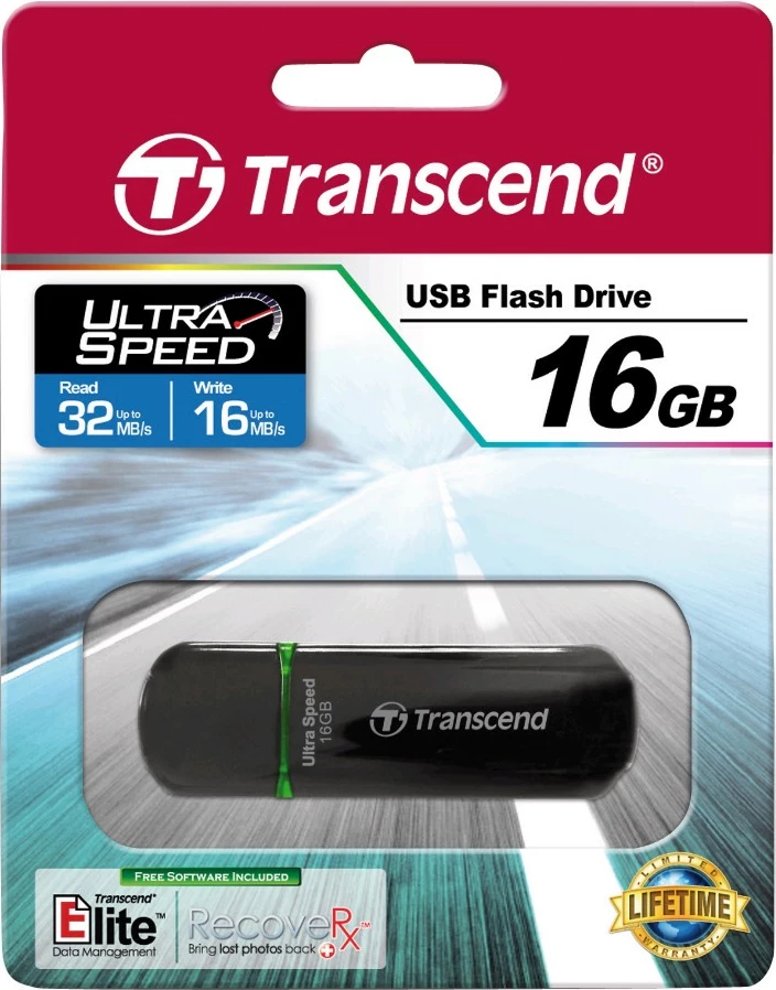 USB ključek 16GB Transcend JetFlash 600, USB 2.0, črn USB ključek 16GB Transcend JetFlash 600, USB 2.0, črn