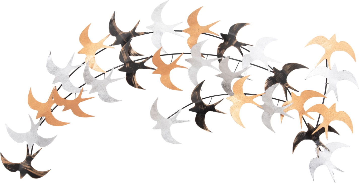 Stenska dekoracija ptice FH4655 kovina - večbarvna 131x11(globina)x70Hcm