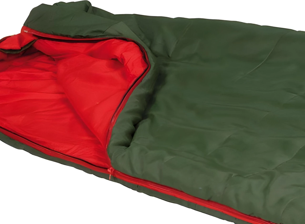 Spalna vreča za kampiranje High Peak Pak 1000 Eco 220x80x50 cm, zelena-rdeča
