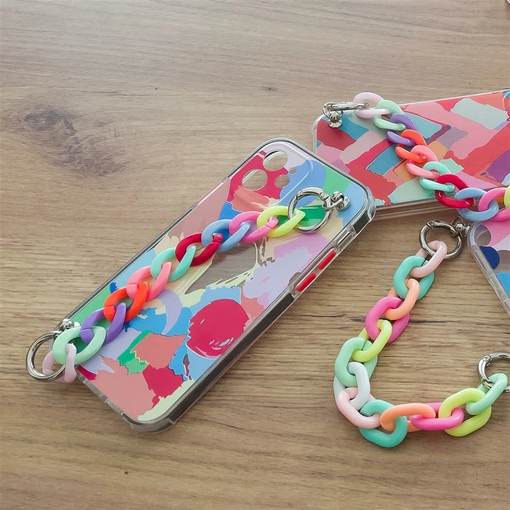 Ovitek z večbarvno verigo Hurtel Color Chain za Samsung Galaxy S21 Ultra 5G