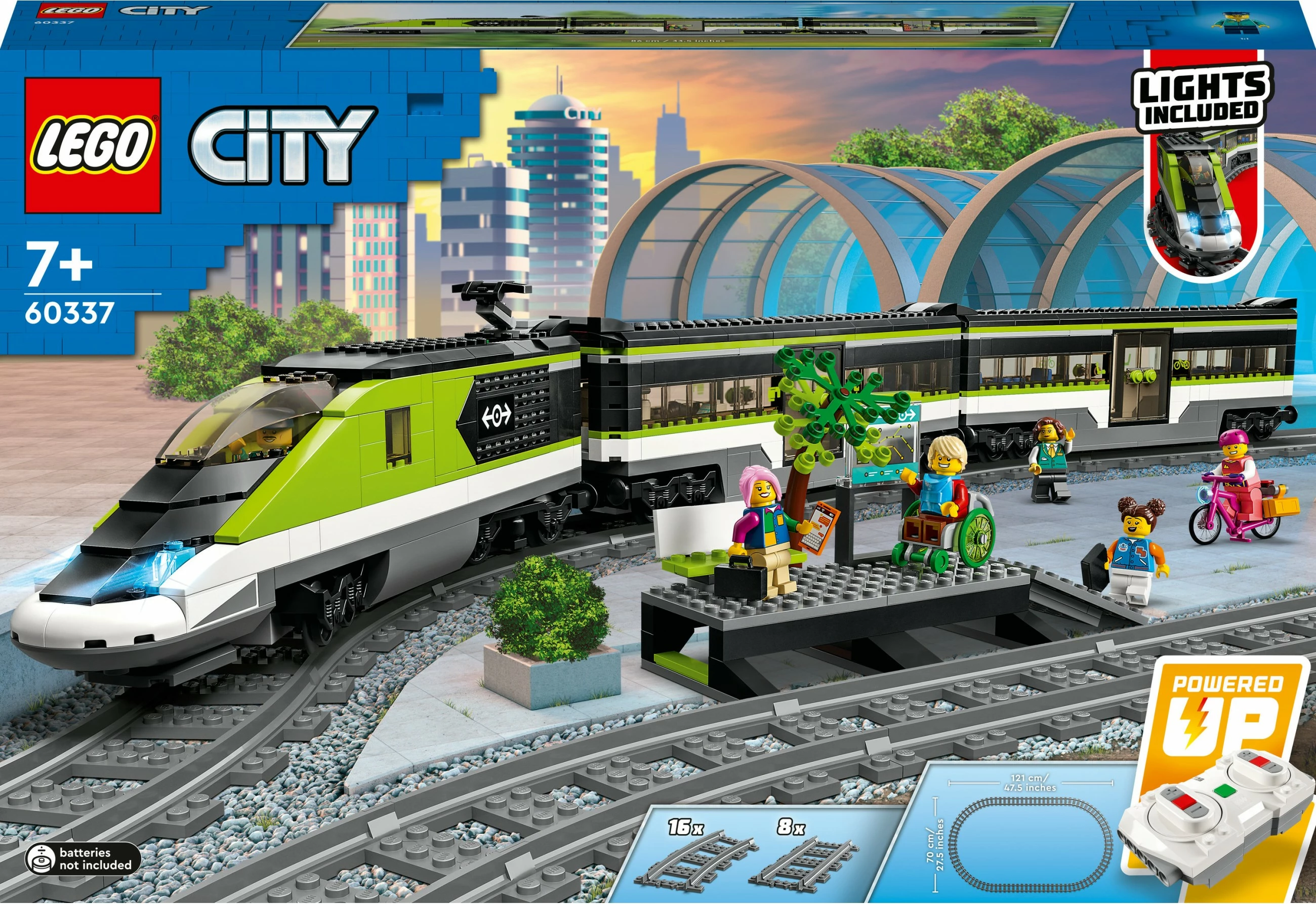 Set gradnje železniški potniški vlak LEGO City Express, 7+, plastika, 764 delov, večbarven