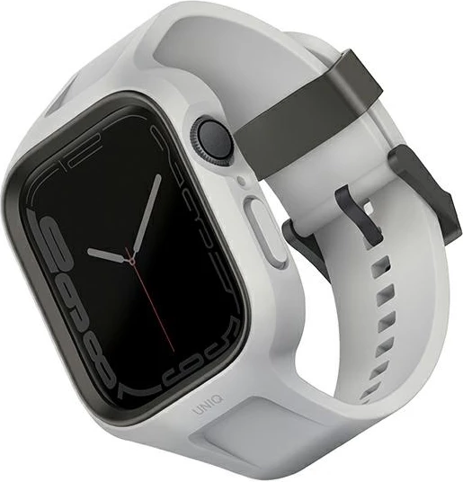 Ovitek z trakom za Apple Watch 44/45 mm UNIQ Monos, siva, komplet 2-v-1
