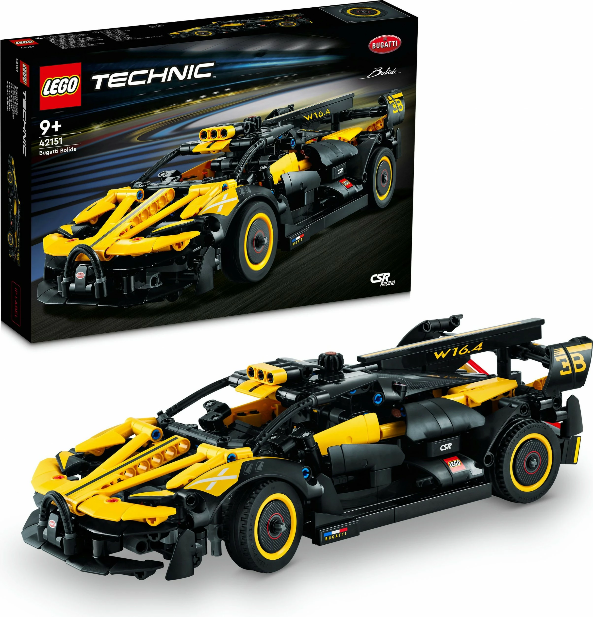 Set gradnje LEGO Technic Bugatti Bolide, 905 kosov, plastika, večbarven