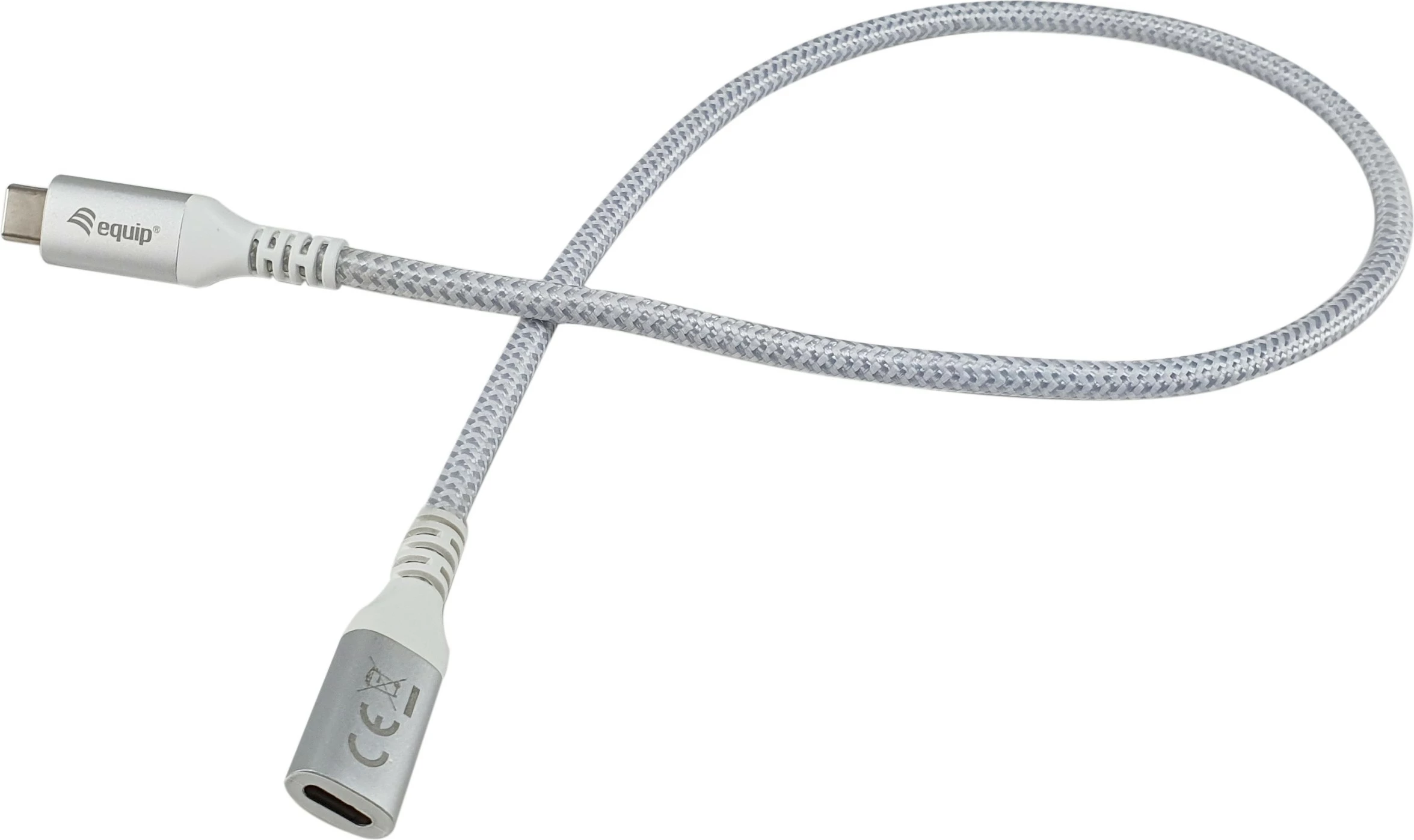 Podaljševalni kabel USB-C na USB-C Equip 128375, 0,5 m, 10 Gbps, 100 W, bel