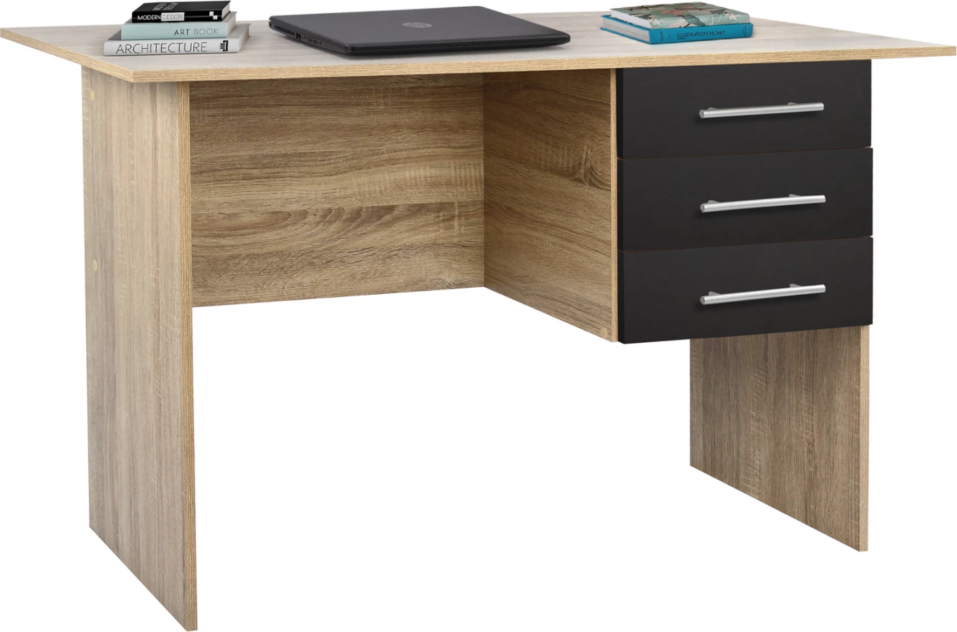 Pisarniška miza Melamin FH2029.04 s 3 predali Sonama-Siva 120x60x76cm