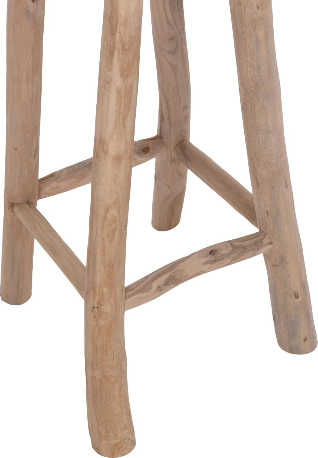 Barski stol KONT FH9338 iz masivnega tikovega lesa naravne barve Φ34,5Χ71,5Hcm