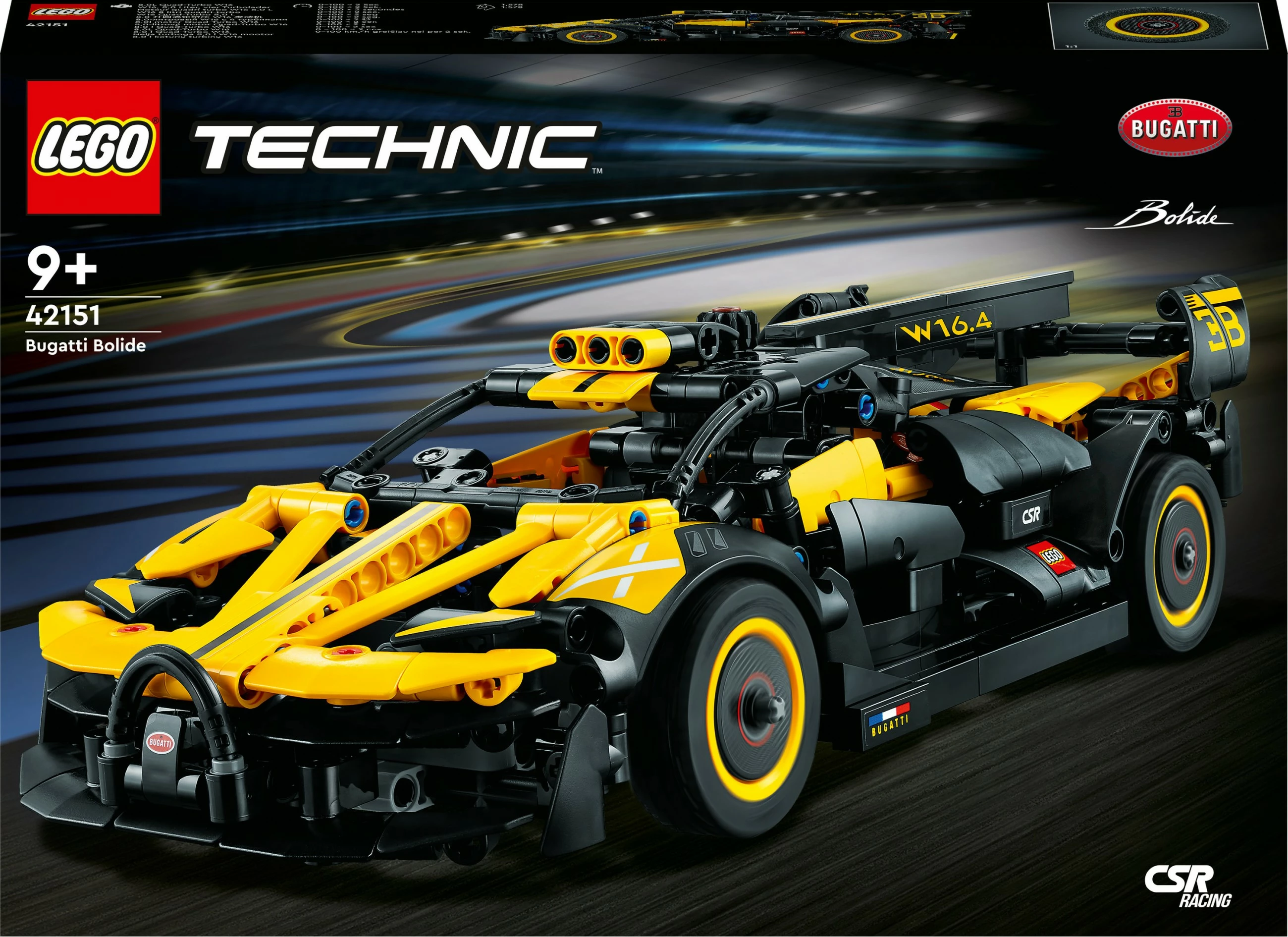 Set gradnje LEGO Technic Bugatti Bolide, 905 kosov, plastika, večbarven