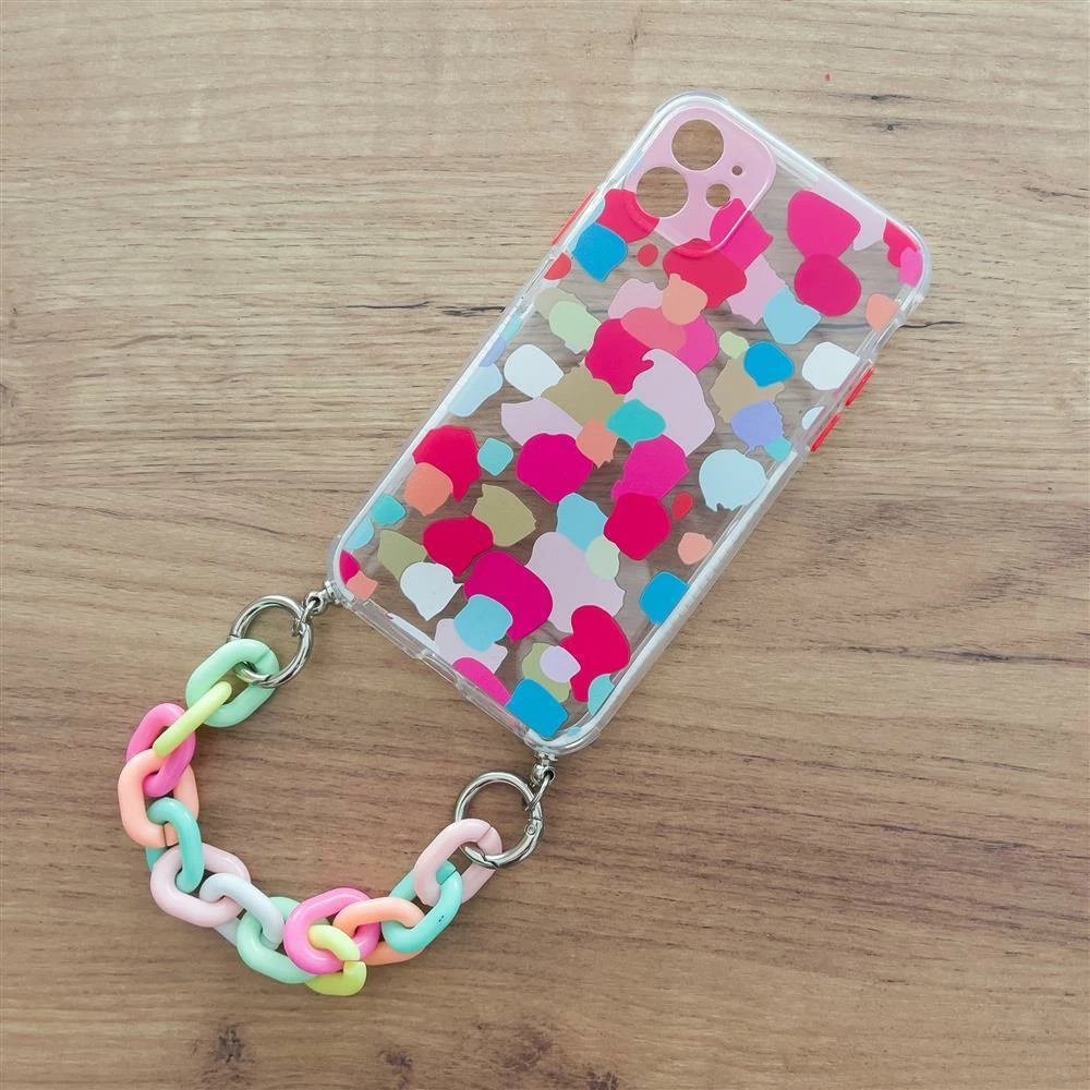 Ovitek z večbarvno verigo Hurtel Color Chain za Samsung Galaxy S21 Ultra 5G