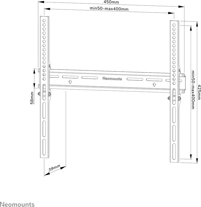 Stenski nosilec za zaslone 32–65", črn Newstar WL30-350BL14 Stenski nosilec za zaslone 32–65", črn Newstar WL30-350BL14