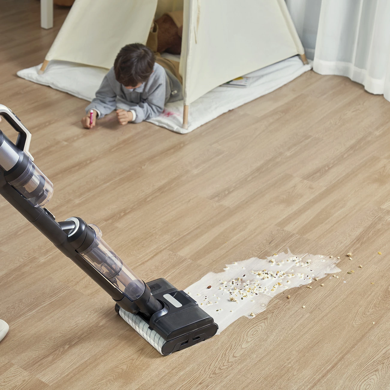 Sesalnik brez kabla 3-v-1, 400 W, 4000 mAh, 0,6 L, srebrno/siv JIMMY PW11