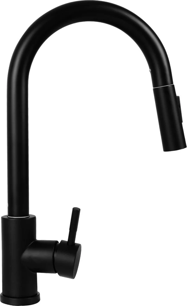 Kuhinjska pipa, metalna, 380 mm, črna, z izvlečnim izlivom PYRAMIS IDEA volcano