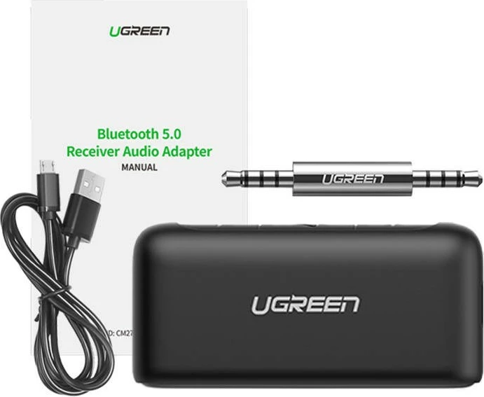 Bluetooth adapter za 3,5 mm AUX UGREEN CM276, črn Bluetooth adapter za 3,5 mm AUX UGREEN CM276, črn