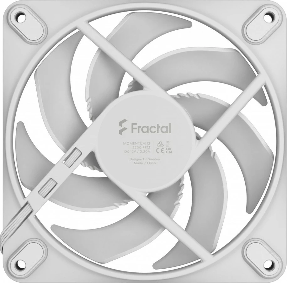 Ventilator za računalniško ohišje Fractal Design Momentum 12, 120 mm, bel