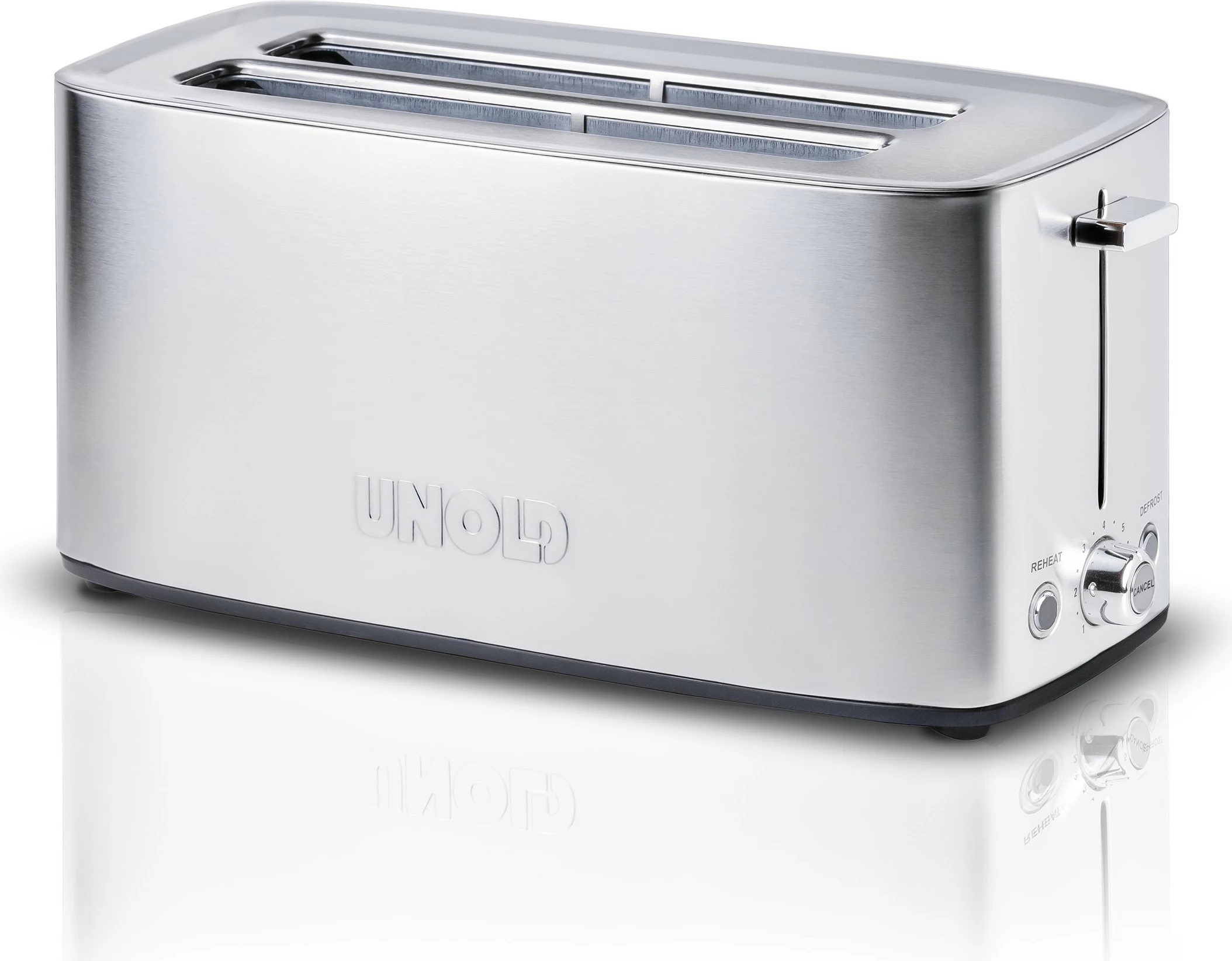 Toaster, 4 rezine, inox, 1200 W, črn, UNOLD Tom 38266