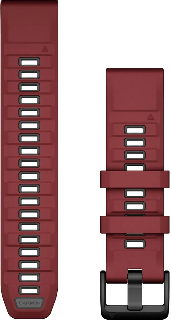 Silikonski pašček Garmin QuickFit 22 mm za pametno uro, grafit z rdečimi detajli
