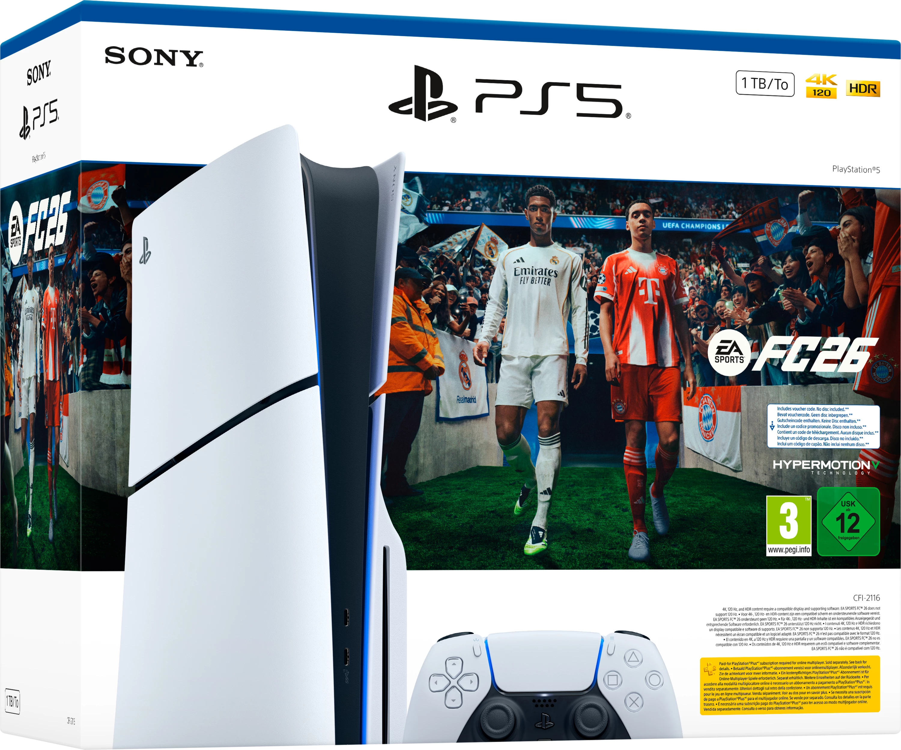 Konzola PlayStation 5, 1 TB, Standard Edition E Chassis, bela + EA Sports FC 26 (ITA) - Sony